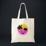 Tote Bag Palmiers de Plage Saint Martin<br><div class="desc">Une plage rétro classique avec des palmiers pour l'île caraïbe de Saint Martin. Un cadeau génial pour tous les vacances caribéennes.</div>