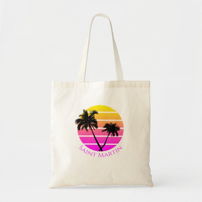 Tote Bag Palmiers de Plage Saint Martin (Devant)