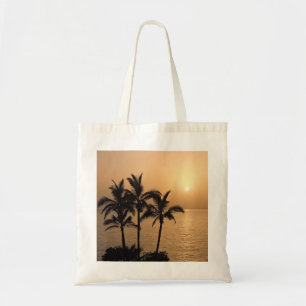 Tote Bag Palmiers et coucher de soleil romantique