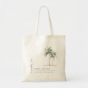 Tote Bag Palmiers minimaux Aquarelle Mariage tropical