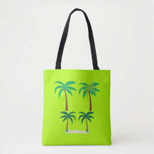 Tote Bag Palmiers, tilleul vert été