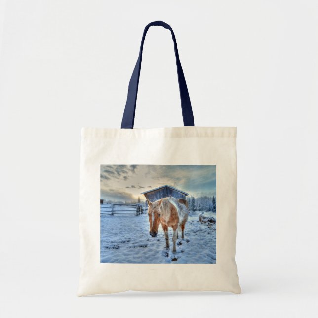 Tote Bag Palomino Peinture Cheval et Grange pour les amateu (Devant)