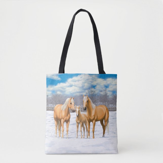 Tote Bag Palomino Quarter Horses (Devant)