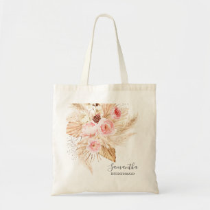 Tote Bag Pampas bohème Herbe Floral Bridesmaid