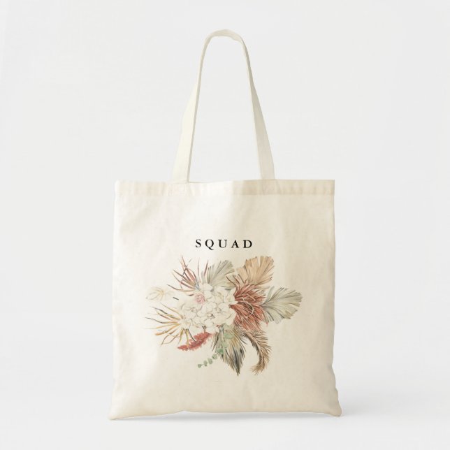 Tote Bag Pampas de brigade séché herbe Tropical Floral (Devant)