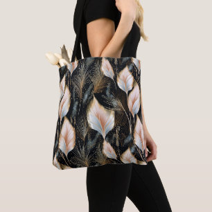 Tote Bag Pampas rose et bleu Parties scintillant en herbe