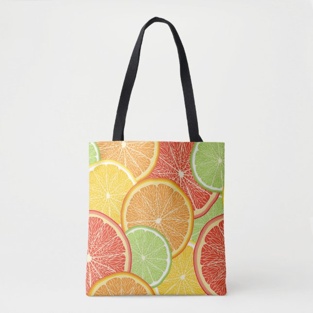 Tote Bag Pamplemousse et arrière - plan abstrait orange. (Devant)