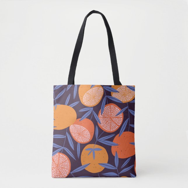 Tote Bag Pamplemousse Vintage, Motif de fruits tropicaux. (Devant)