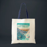 Tote Bag Pamukkale Turquie Travel Art Vintage<br><div class="desc">Conception de déplacement vectorielle rétro Pamukkale. Il est voisin de Hierapolis,  une ancienne ville spa romaine fondée vers 190 av. J.-C.</div>