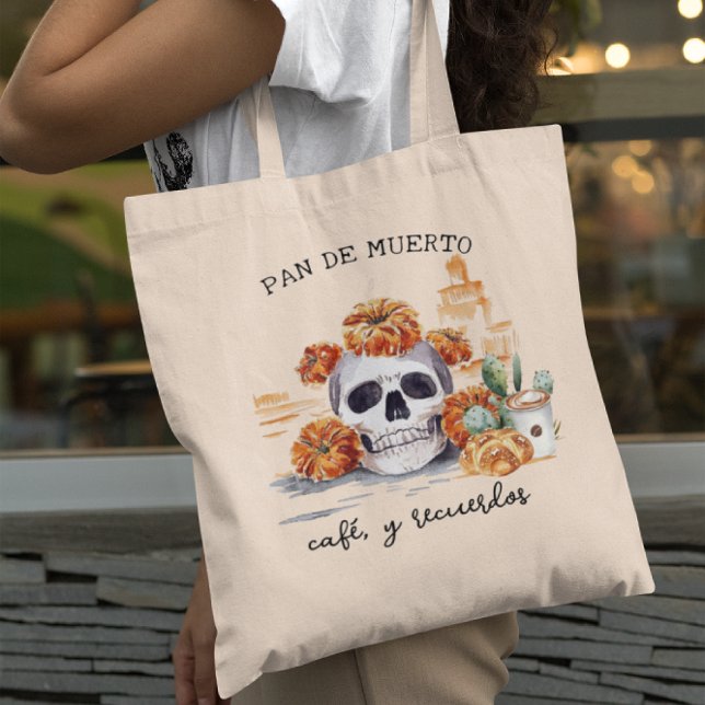 Tote Bag Pan de Muerto | Café y Recuerdos Día de Muertos (Créateur téléchargé)