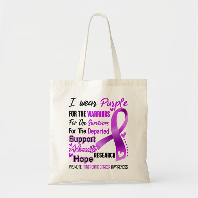 Tote Bag Pancreatic Cancer Awareness Month Ribbon Venin (Devant)
