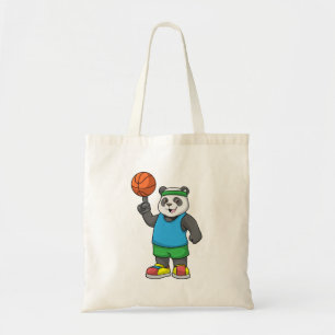 Tote Bag Panda aux sports avec basket-ball