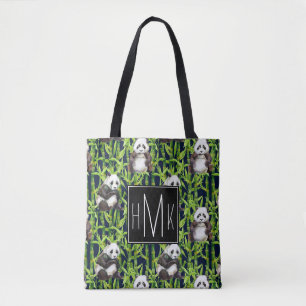 Tote Bag Panda avec le monogramme en bambou du motif  