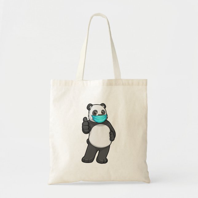 Tote Bag Panda avec masque visage (Devant)
