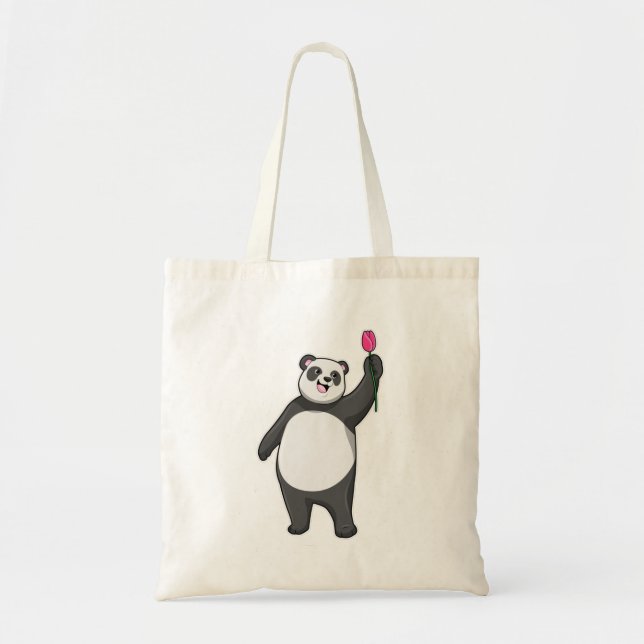 Tote Bag Panda avec Tulipe (Devant)