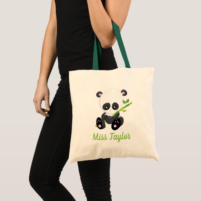 Tote Bag Panda Bear with bamboo (Devant (produit))