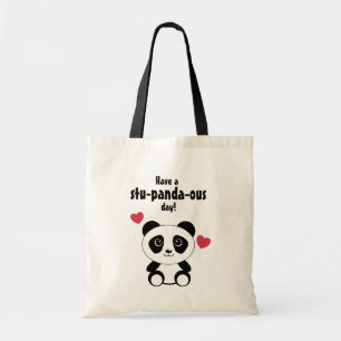Tote Bag Panda Bébé Cute En Hiver Gris Neige