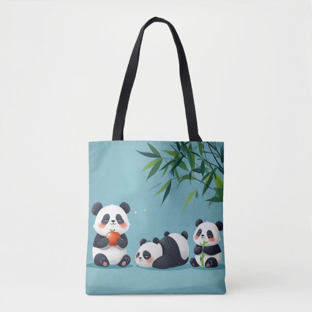 Tote Bag Panda bleu Fourre-tout (Devant)