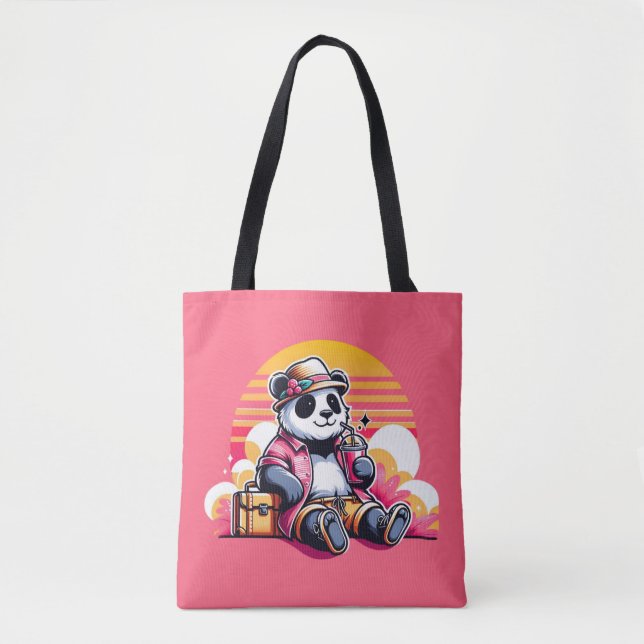Tote Bag Panda Boire Jus Élégant (Devant)