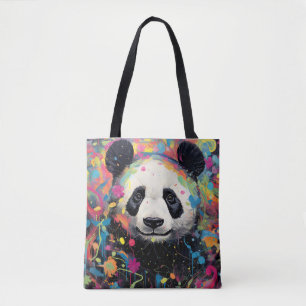Tote Bag Panda Colorful Animal Enchanter