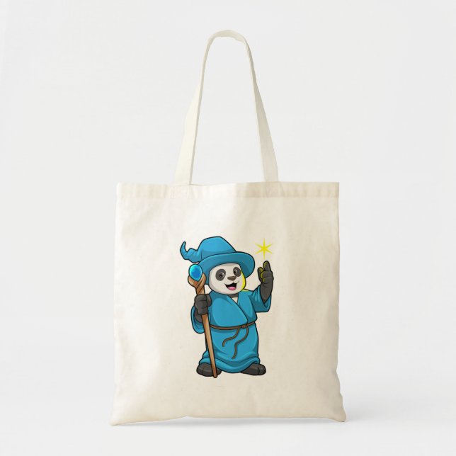 Tote Bag Panda comme Assistant avec baguette magique (Devant)