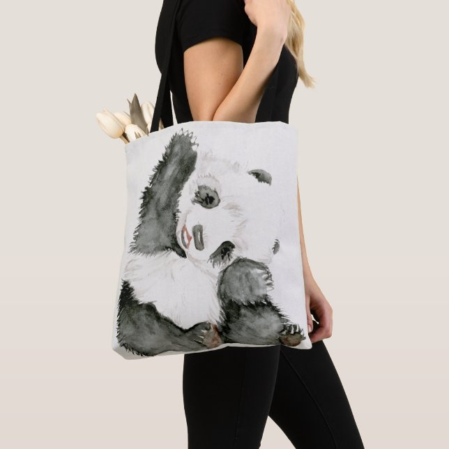 Tote Bag Panda de bébé | mignon et velu (De près)