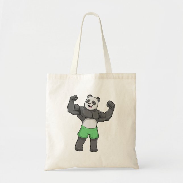 Tote Bag Panda en Bodybuilder au Bodybuilding (Devant)