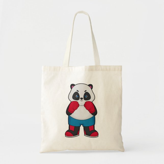 Tote Bag Panda en boîte avec gants de boxe (Devant)