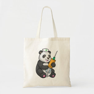 Tote Bag Panda en infirmière avec seringue