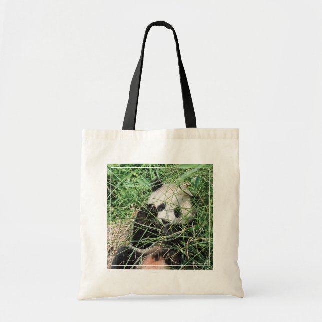 Tote Bag Panda Géant Se Cache Dans L'Herbe (Devant)