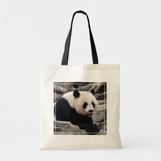 Tote Bag Panda géant sur les rochers (Devant)