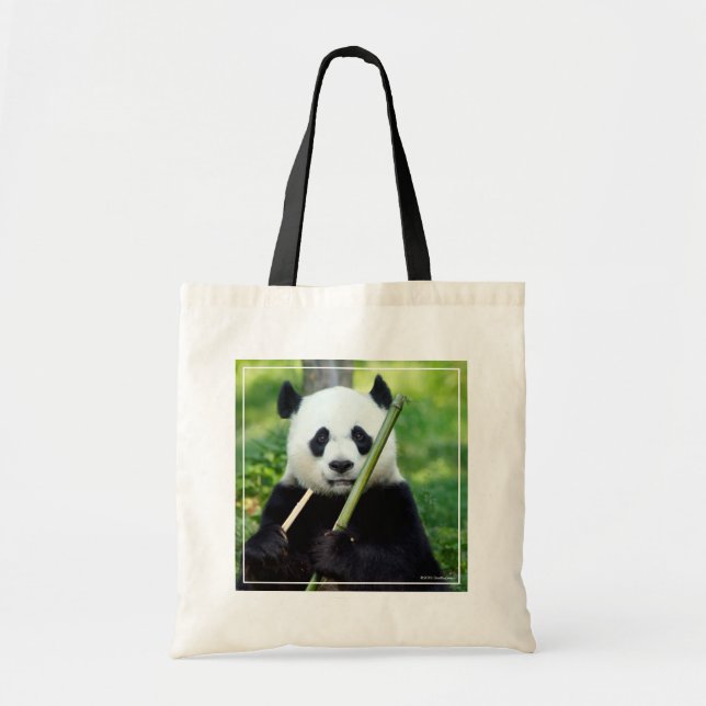 Tote Bag Panda géant tenant du bambou (Devant)