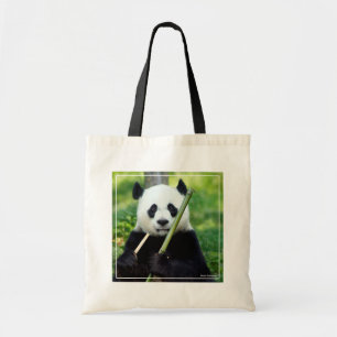 Tote Bag Panda géant tenant le bambou