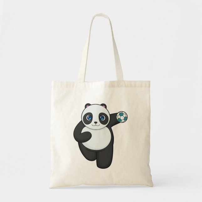 Tote Bag Panda Handball player Handball (Devant)