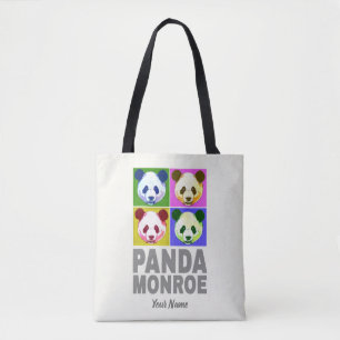 Tote Bag Panda Monroe Ours Pop Art Portrait