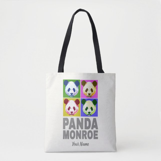 Tote Bag Panda Monroe Ours Pop Art Portrait (Devant)