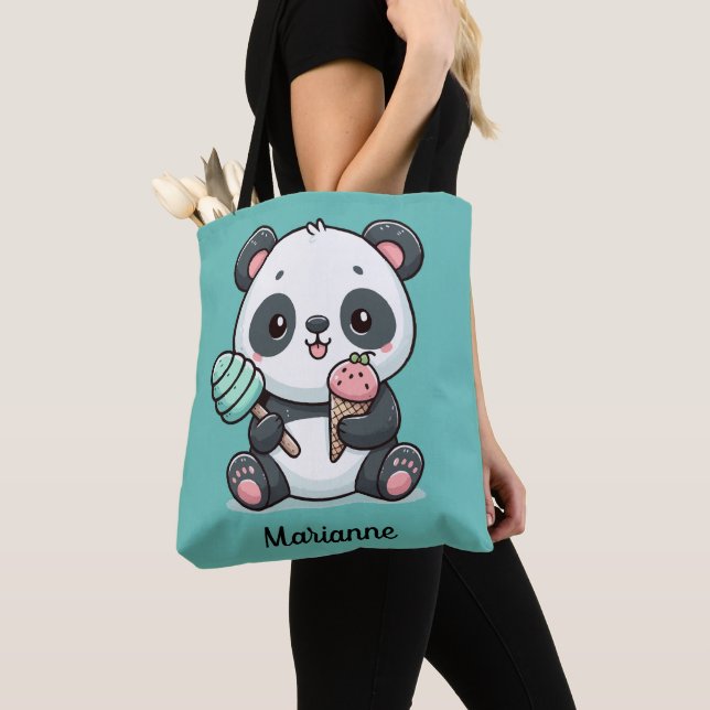 Tote Bag Panda personnalisé fourre-tout (De près)