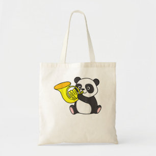 Tote Bag Panda Playing French Horn4