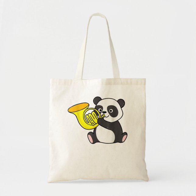 Tote Bag Panda Playing French Horn4 (Devant)