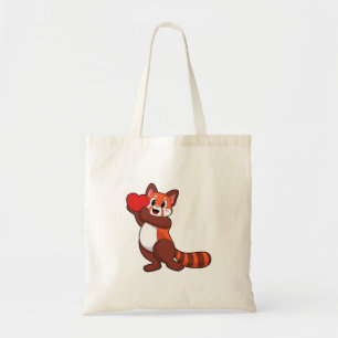 Tote Bag Panda rouge à l'amour avec coeur.PNG