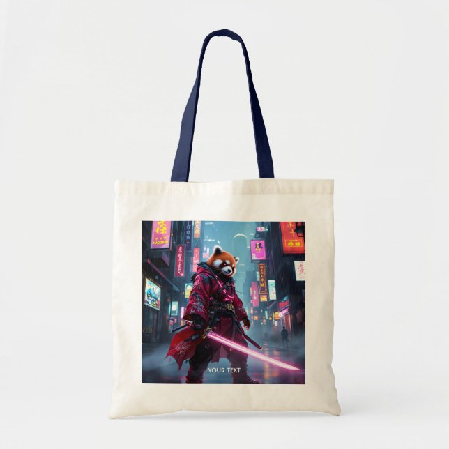 Tote Bag Panda rouge de samouraï mignon fantastique (Devant)