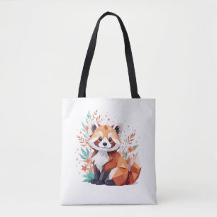 Tote Bag Panda Rouge Jouer adorable Amusant Animal Colorful