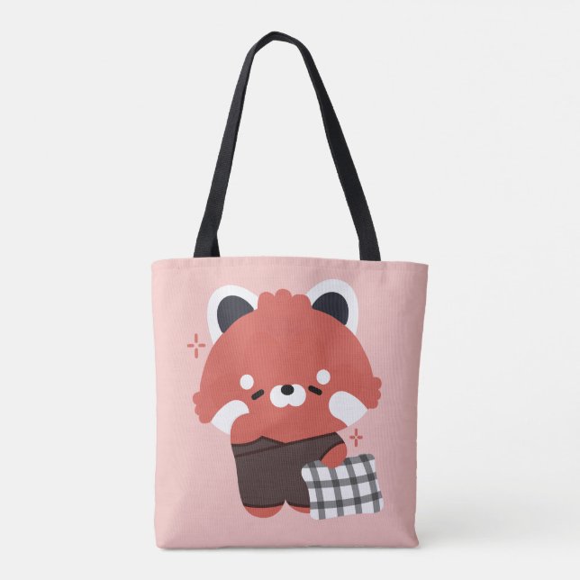 Tote Bag Panda rouge mignonne dorée (Dos)
