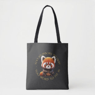 Tote Bag Panda Rouge Trop Têtu Pour Quitter Trop Étrange Po