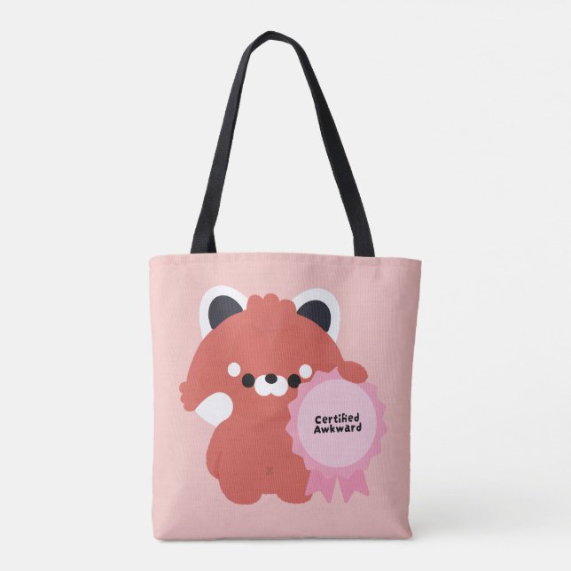 Tote Bag Panda roux certifié maladroit (Dos)
