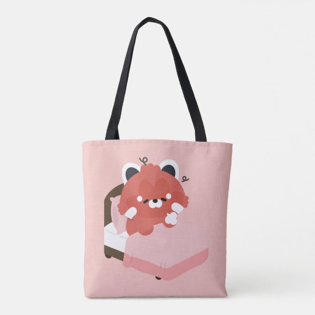 Tote Bag Panda roux mignon fatigué (Dos)