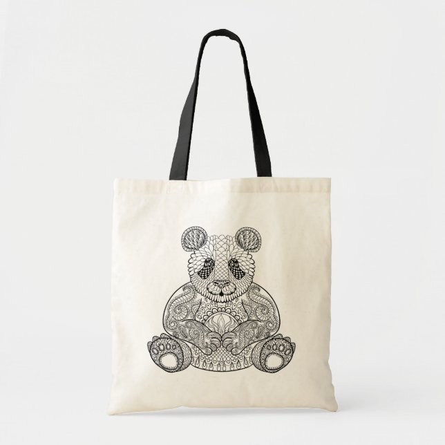 Tote Bag Panda tribal inspiré (Devant)