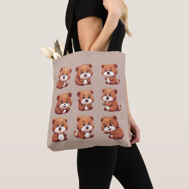 Tote Bag Pandas rouges (De près)