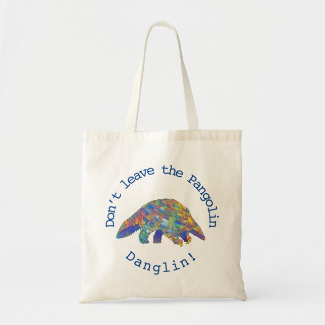 Tote Bag Pangolin Dangolin Drôle Psychedelic Animal Rights. (Devant)