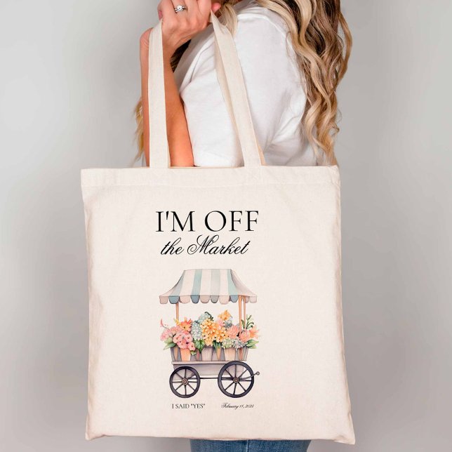 Tote Bag Panier de fleurs à l'aquarelle hors du marché fian (I'm off the market tote bag.)